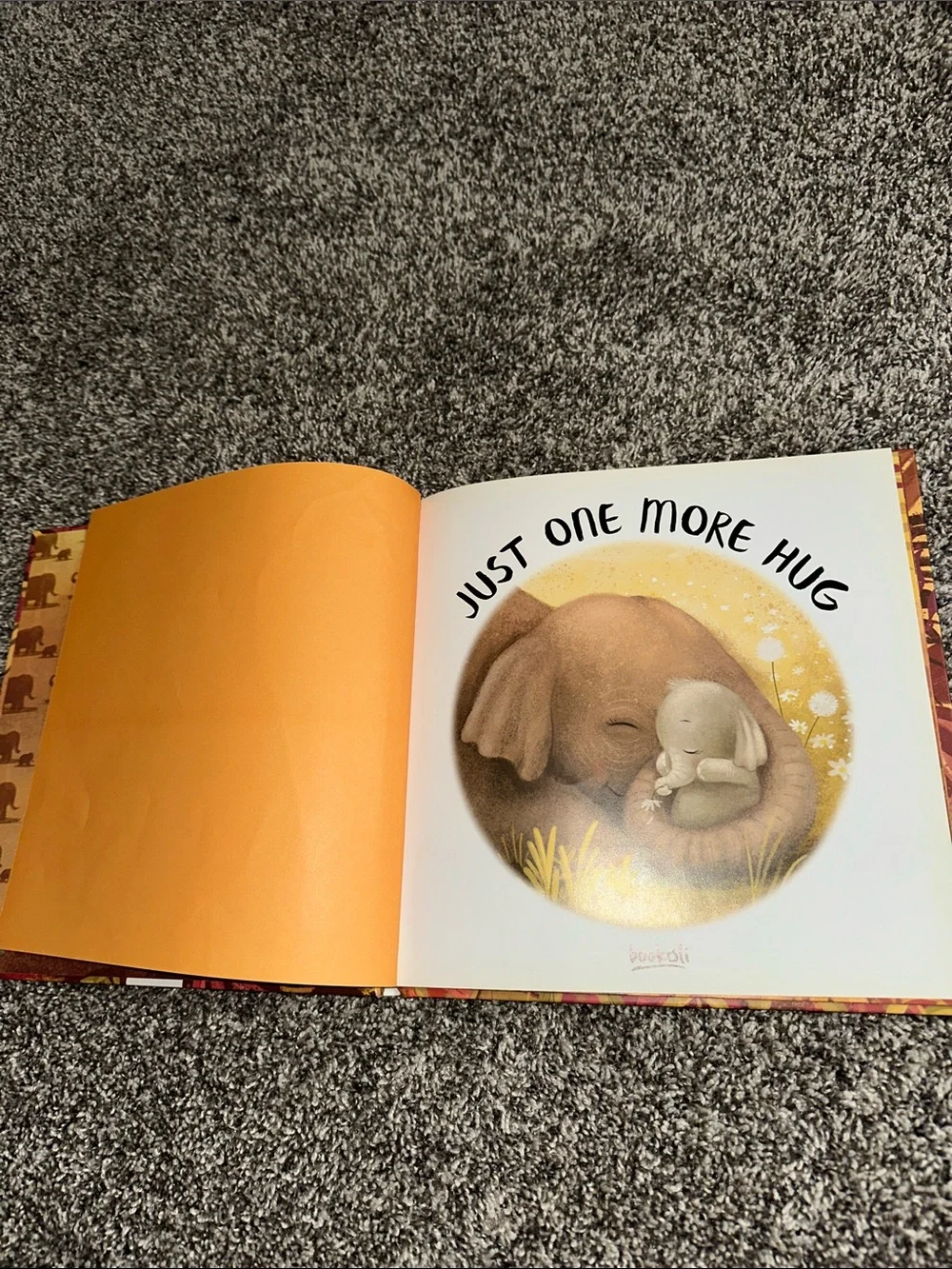 Just One More Hug Elephant Storybook - Brown & Orange